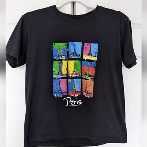 Black short sleeve Paris T-shirt